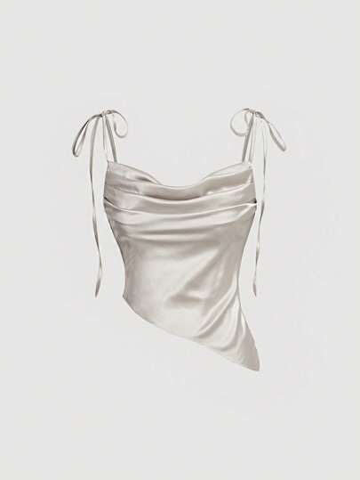 SHEIN MOD 女士纯色不对称下摆吊带背心