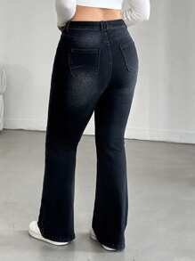EURMUSE QUẦN JEAN CỠ CAO PLUS PUSH UP THOẢI MÁI CẮT BOOTCUT - màu đen - Xem 2