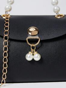 Sac à main à chaîne avec fermoir magnétique en fausse perle, simple et pour femmes. Cadeau de Noël d'hiver