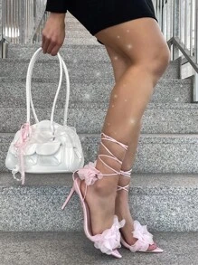 CUCCOO SZL 女士高跟凉鞋夏季毕业高跟鞋舞会高跟鞋度假鞋夏季促销圣诞节秋季新年假期 - 粉色 - 查看 4