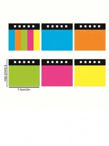 1book 5 Colors 250 Sheets Cowhide Paper Memo Pad Adhesive Notes Set, Combination Of Fluorescent Colors - Multicolor - View 3