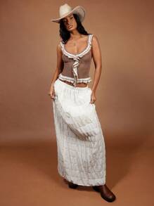 COSMINA Women Knit Tank Top With Ruffle Trim - Multicolor - View 7