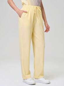 TaskEZ 女士渐变色 V 领短袖上衣和裤子手术服套装