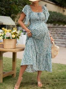 SHEIN Bohemian Ditsy Floral Maternity Dress
