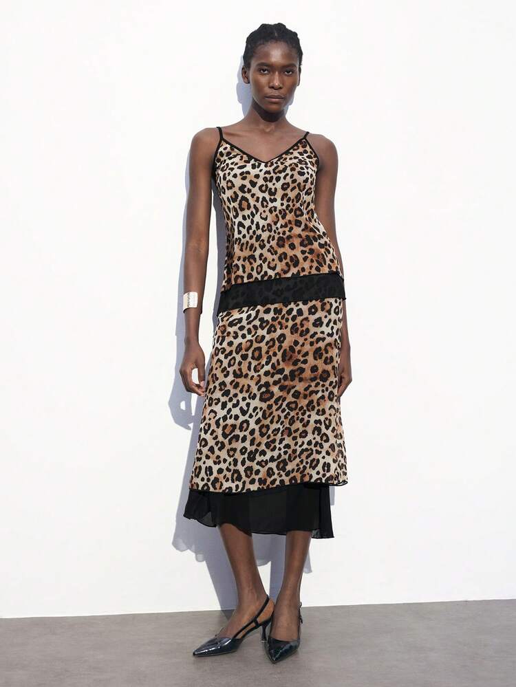 SHEIN Maija 2025 Frauen Leoparden Muster sexy, elegant, modern, Lässig, tägliches Top/Trägershirt, geeignet für Outdoor, Festivals, Partys, Dates, Zusammenkünfte, Hochzeiten, Graduierungen