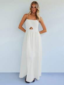 Forever 21 Women's Long Casual Dress, Minimalist And Fashionable For Daily Wear - White - View 6