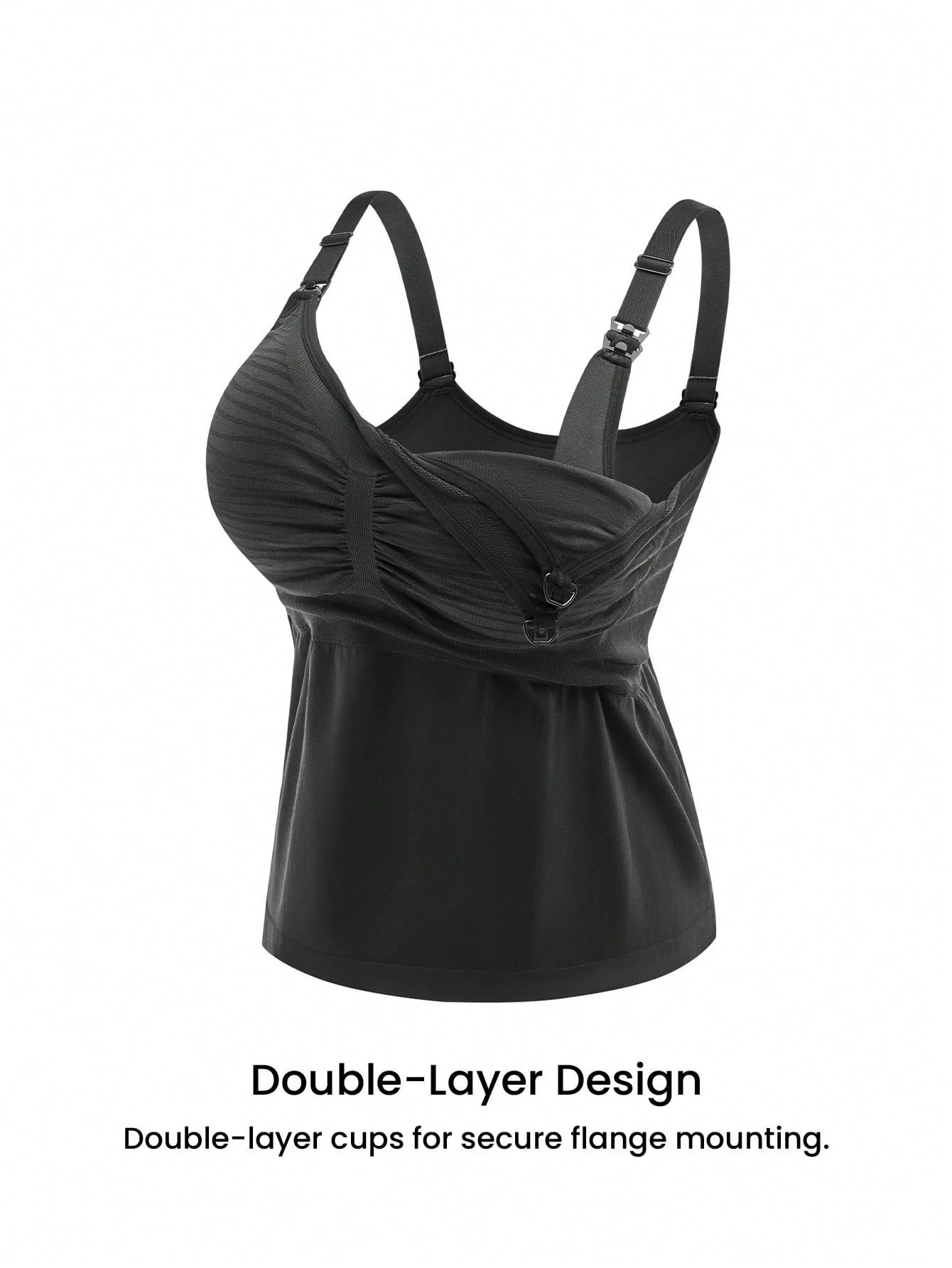 Canotta nera senza cuciture e senza mani per l'allattamento, top per l'allattamento e la spremitura, cami per il post-parto per l'allattamento e la spremitura, comoda canotta da maternità senza reggiseno per la maternità