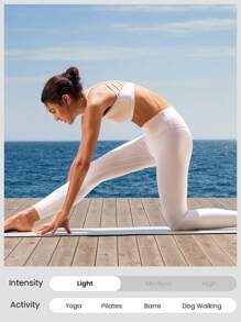 GLOWMODE 24" FeatherFit™ Crossover Leggings With Built-In Underwear Light Support Low Impact Yoga Daily Gym Fall Winter