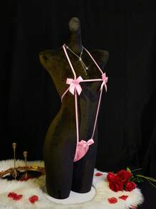 SpicyHot 蝴蝶结性感蕾丝露背吊带内衣，贴身女性私密蝴蝶结外出装