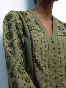 Maija Women's New Spring And Summer Green Holiday Elegant Modern Urban Daily Casual Shirt Suitable For Going Out Festival Party Date Wear Party Wedding Music Festival Old Money Bohemian 90s Women's Clothing