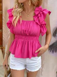 Chiquease 女士简约休闲日常衬衫 - 玫紅色 - 查看 5