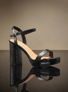 SHUZIA Giày sandal cao gót đế vuông dáng rộng, không thể thiếu trong mùa lễ hội – Quai mảnh và khóa mắt cá chân tối giản mang đến sự sang trọng và thoải mái tinh tế. Món quà Ngày của Mẹ, Giáng sinh, Ngày Valentine. Dáng rộng. - màu đen - Xem 1