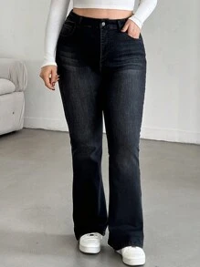 EURMUSE QUẦN JEAN CỠ CAO PLUS PUSH UP THOẢI MÁI CẮT BOOTCUT - màu đen - Xem 4