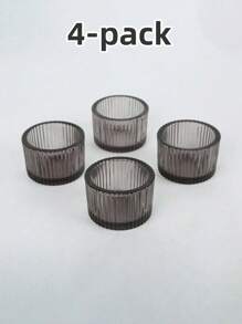 烛台套装 4/12/24/36，2'' X 1.4'' 小玻璃茶灯供奉蜡烛台（不包括蜡烛），非常适合婚礼桌面中心装饰和节日派对家居装饰、万圣节、幽灵、秋季、冬季、假日、节日、房间装饰、礼物 - 灰色 - 查看 3