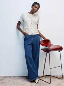 Maija Spring New Style Valentine's Day White Knitted Elegant Women's Cardigan Gorgeous Daily Casual Romantic Urban Vacation Suitable For Outing Parties Wedding Guests Old Money Style Bohemian 90s Women's Clothing,Knitted Sweater,Autumn Outfits For Women - White - View 2