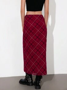 Aveloria GENKIRA Punk Romantic Y2K Rock Printed Plaid Random Chiffon A-Line Skirt, Versatile For Women Fall Cloth For Women - Multicolor - View 2