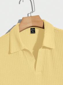 Manfinity RelaxMax Camisa polo de manga corta y unicolor informal y adecuada para ir al trabajo para hombres