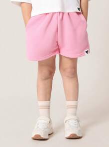 SUMWON 女孩夏季蝴蝶结系列宽松短款上衣和短裤套装，可爱的粉色休闲搭配套装，非常适合春夏休闲运动穿着