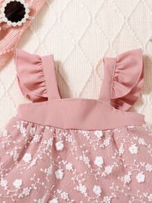 2 pièces Ensemble avec débardeur à volants et short avec nœud pour bébé fille, printemps et été - Multicolore - Voir 6