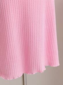Wildeya Tween-Mädchen Kleid, elegantes, süßes, kurzärmliges Minikleid aus Strick mit Schleife, rosa Kleid, geeignet für Sommer und Frühling, passend für Party und Urlaub