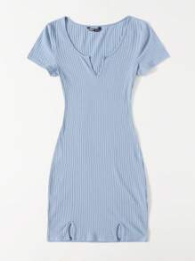 SHEIN EZwear Robe en tricot côtelé unicolore