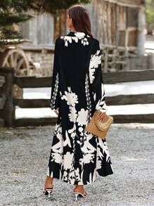 SHEIN Clasi Abito lungo con maniche lunghe casual da donna, outfit da donna
