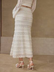 MOTF PREMIUM CONTRAST LACE ZIPPER SKIRT