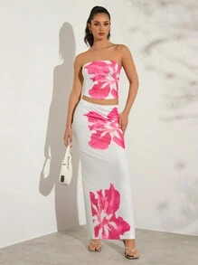 Glamine Spring And Summer Stylish Women's Two-Pieces Set Outfit - Vacation Matching Sets, Perfect College Students Outfit For Casual Wear And Valentine's Clothes, Valentine's Day Women Two Pieces Spring Two Pieces Set Summer 2 Pieces Set 2 Pieces Dress Set 2 Pieces Skirt Set - White - View 3