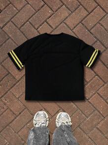 Manfinity Campus Court 男士圆领字母印花休闲短袖 T 恤