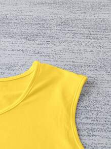 Flirla Plus Size Women's Jamaican Flag "JAMAICA" Printed Tank Top Graphic Tees Women Tops - Yellow - View 4