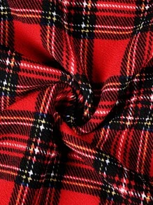 SHEIN LUNE Plus Size Plaid Print Double Breasted Elegant Long Sleeve Dress For New Year Clothes Fall Cloth For Women