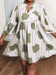 Slaydiva Vestido elegante de vacaciones ligero talla grande - Adecuado para vacaciones y viajes
