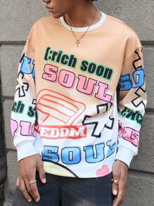 PAVTROS Manfinity Streetrush Men's Casual Pullover Sweatshirt, Minimalist & Fashionable For Daily Wear - Multicolor - View 3