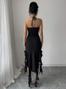 INAWLY Abito midi casual da donna, semplice e alla moda per uso quotidiano