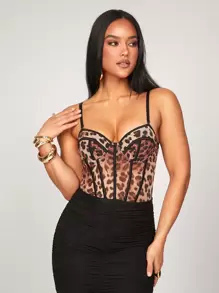 Silquee Corset thun họa tiết da báo lãng mạn đầu xuân và mùa hè, dây đeo có thể tháo rời, thích hợp cho ngày lễ tình nhân, hẹn hò, lễ hội âm nhạc, ngày lễ, kỳ nghỉ ở bãi biển, đồ bơi che thân, đêm đi chơi, tụ tập với bạn bè, tiệc hồ bơi và các trang phục ngày lễ khác - Nhiều màu - Xem 7