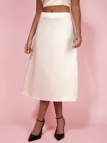 COSMINA Women Elegant Formal Skirt, Suitable For Office, Daily Wear, Siren, Blogger Same Style, , Old Money Style, Summer - Beige - View 5