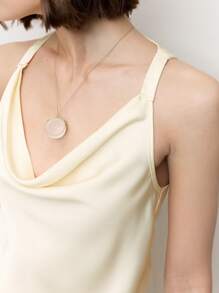 BizChic Hellabrikosfarbenes elegantes Damenoutfit bestehend aus Trägertrops und A-Linien Maxikleid, 2-teilig, für Frühling/Sommer