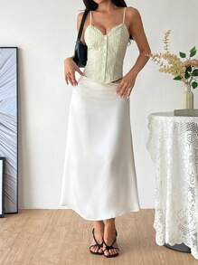 Flirla Damski top w paski z odkrytym przodem, Cami, wiosna/lato