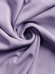 SHEIN BASICS 2 件套纯色针织连体裤，修身，有领，无袖，休闲风格，女士 - 紫色 - 查看 9