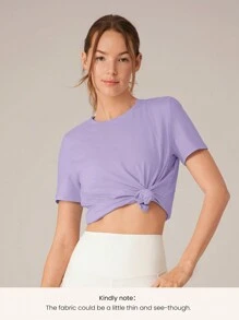 GLOWMODE Pima Cotton Lifestyle Tee Summer Tank Top Gym Wear - Lilac Purple - View 7