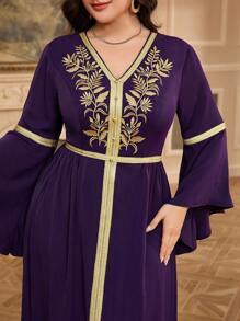 Al Najma Plus Size Women's Turkish Kaftan & Arabic Traditional Maxi Dress,Modest