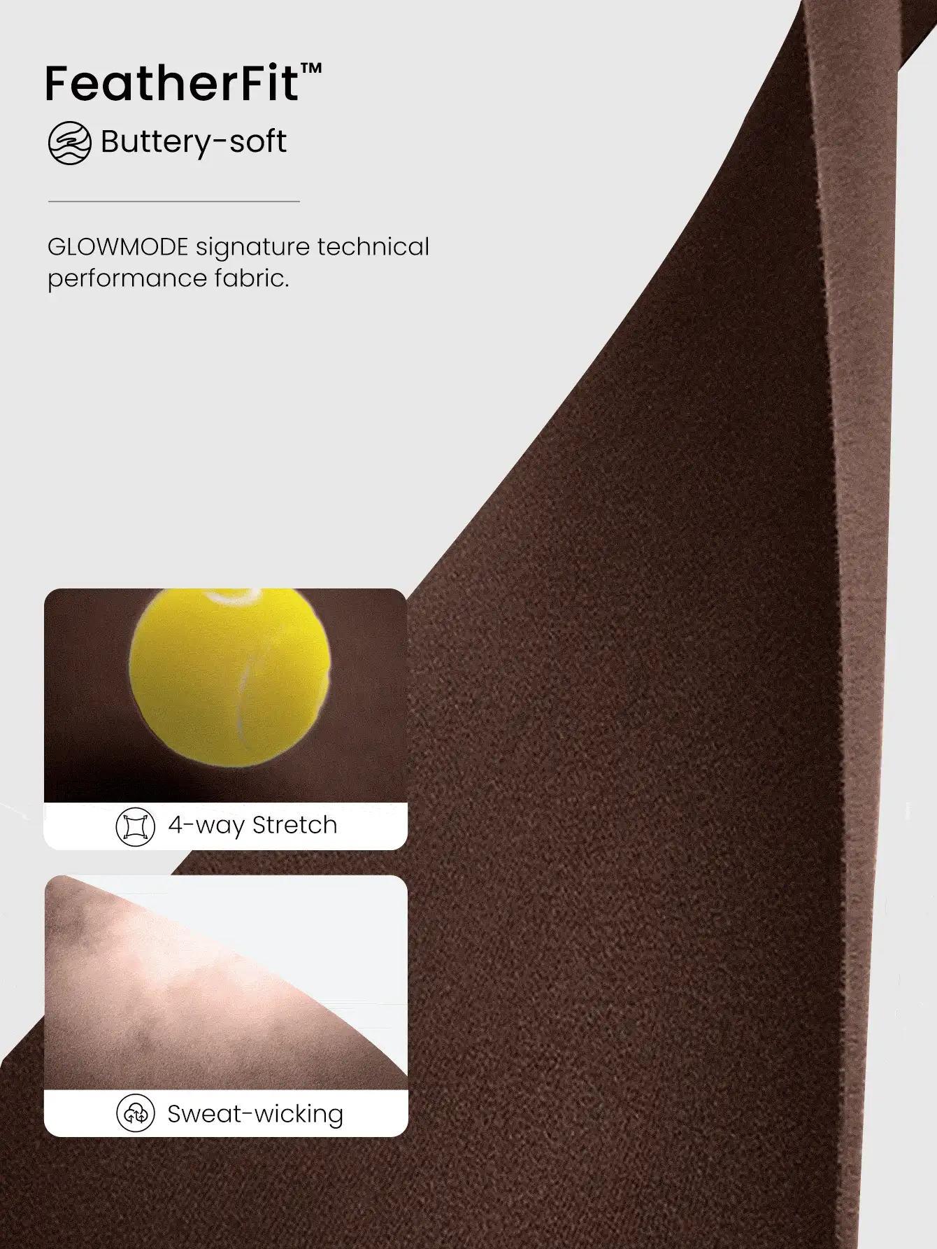 GLOWMODE FeatherFit™ 扭纹运动方形领口背心轻度支撑低冲击瑜伽日常 - 肉桂靈感 - 查看 4