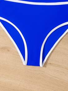 SHEIN Tween Girls Simple Fashion Casual Everyday Tank Top, Underwear, Swimwear Set - Royal Blue - View 5