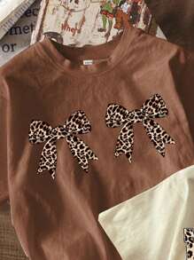 SHEIN EZwear 3 piezas Camiseta con gráfico de leopardo y letras - Multicolor - Ver 13
