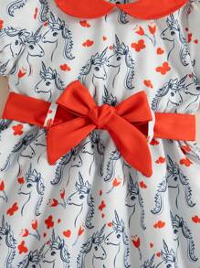 SHEIN Young Girl Simple Fashion Casual Everyday Dress - Multicolor - View 3