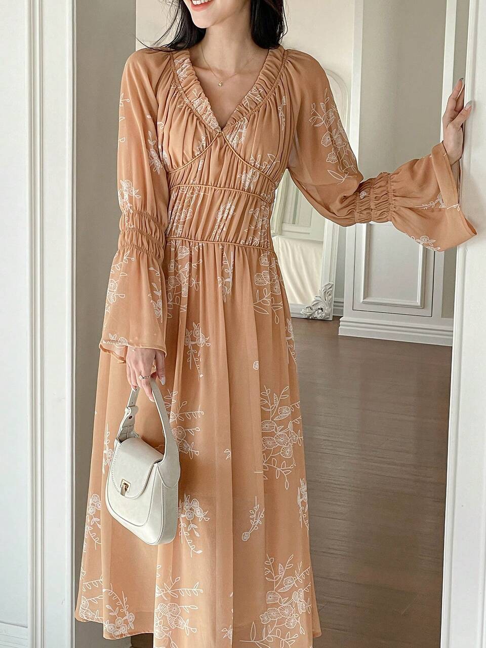 Women Long Casual Dress, Minimalist & Fashionable For Everyday Wear,Fall Dress Long Sleeve Dress Boho Vacation Outfits Women