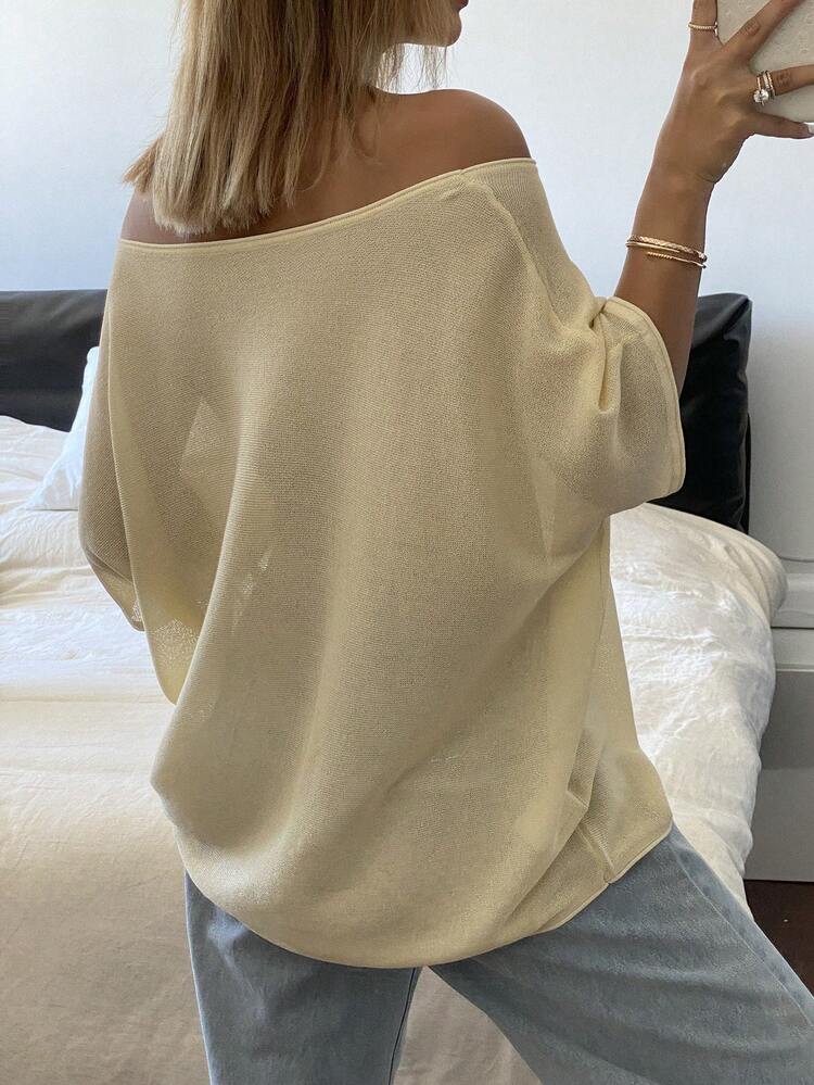 Women's Solid Color Loose Short Sleeve Crew Neck Casual Lightweight Summer Top, Knit Blouse