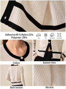 BizChic Áo khoác cardigan đơn hàng ngày tay dài màu khối cho nữ - Màu be - Xem 8