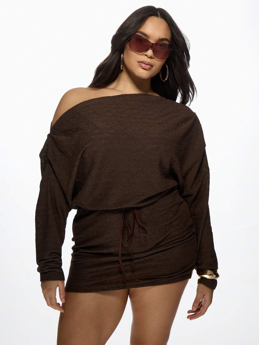 plus size off the shoulder jumper dress Black Plus Off The Shoulder Rib Knit Jumper Dress