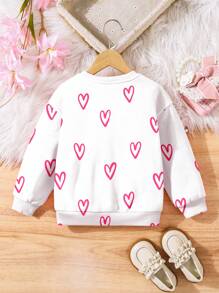 SHEIN Happikins Young Girls Casual Loose Fit Cozy Round Neck Long Sleeve Pullover Sweatshirt For Everyday Wear,In Fall/Winter - Multicolor - View 2